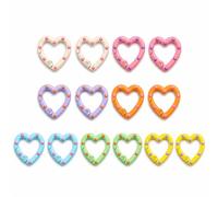Qubnydg 14 Pezzi Anelli Portachiavi Colorati con Motivo a Punti 2.5 x 2.5cm | Moschettone a Forma di Cuore Portachiavi, Moschettoni per Borse, Moschettoni Piccoli per Borse, Fai da Te, Decorazioni