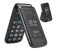 Qubo Flip Telefono per anziani GSM, Cellulare per anziani, 2.4" Display, Volume alto,Funzione SOS, Supporto Dual SIM,Chiamata rapida, Radio FM, Torcia elettrica,Base di ricarica,Nero