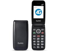 Qubo Telefono Cellulare per Anziani 4G, Flip con Tasti Grandi,Display 2.4", Volume Alto,Funzione SOS,Chiamata Rapida, cellulare anziani, Nero