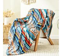 Qucover Coperta Pile Matrimoniale, Coperta Divano Riscaldante e Morbida, Divano Letto Sngolo in Morbido Flanella Pelosa, Copriletto Singolo 130x150 con Strisce Colorate su Entrambi i Lati.