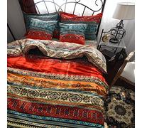 Qucover Copripiumino in Puro Cotone Boho (220_x_240_cm +2x 80_x_80_cm)