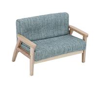 Qudinip 1:12 Mini Modello di Mobili per Casa delle Bambole Elegante Poltrona in Legno Divano per la Camera dei Bambini Playtime Verde 11 X 6 X 7,5 Cm (Grigio Verde)