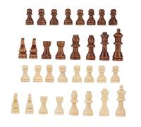 Qudinip 32 Pezzi degli Scacchi, Figurine del Gioco degli Scacchi in Plastica Imitazione Legno con Superficie Liscia, per Riunioni di Famiglia Giochi Puzzle