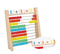 Qudinip Abaco per Bambini in Legno, Giocattolo Educativo per Il Conteggio dei Bambini, 100 Perline, per Lo Sviluppo delle abilità Matematiche