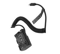 Qudinip Adattatore di Alimentazione per Batteria Fittizia Decodificata LP-E6 con Ingresso di Tipo C per Fotocamere 5D4 6D2 7D Plastica 1 unità