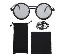 Qudinip AI Smart Translation Glasses, Bluetooth Wireless 114 Language Translator Occhiali da Sole, Lenti Regolabili e Lenti Polarizzate, per Riunioni di Lavoro e Viaggi (Cornice nera)