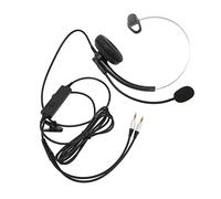 Qudinip Auricolare Cablato a Orecchio Singolo con Cancellazione del Rumore con HD per Corsi Online di Call Center, Ufficio, Pelle Proteica Leggera, Plug and Play (Doppia interfaccia da 3,5 mm)