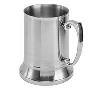 Qudinip Boccale da Birra Squisito Design Durevole Isolante a Doppio Strato per Bar Ristoranti 450 Ml Argento (Formato piccolo da 450 ml (interno 304, esterno)