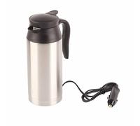 Qudinip Bollitore Elettrico in Acciaio Inossidabile da 750 Ml per Tazza Riscaldante per caffè e tè per Auto Tazza da Viaggio Portatile 12V con Design a Tenuta Stagna