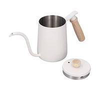 Qudinip Bollitore per Versare il caffè Design Ergonomico a Collo di Cigno 600 Ml Adatto per la Produzione Domestica di Birra in Acciaio Inossidabile 304 (Bianca)