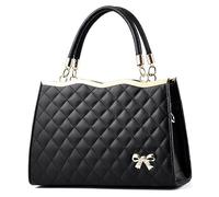 Qudinip Borsa a Tracolla da Donna, Borsa Tote da Donna, a Tracolla con Motivo a Rombo in PU di Grande capacità per lo Shopping da Viaggio di Lavoro (Taglia unica)