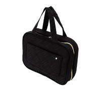 Qudinip Borsa da Toilette Organizzatore Portatile per Trucchi Portatile da Appendere Impermeabile per Viaggiare Leggero 10,6x7,9 Pollici (Nera)
