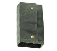 Qudinip Borsa Portatile per Bottiglie di Spezie, Design Pieghevole a 9 Tasche, Ideale per Campeggio, Barbecue, Picnic, Realizzata in Tela di Alta qualità (OD Verde)