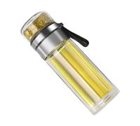 Qudinip Bottiglia da tè in Vetro Design Portatile Trasparente di Separazione per Ufficio e Viaggi Vetro Resistente Al Calore da 450 Ml 1 unità (Colore acciaio)