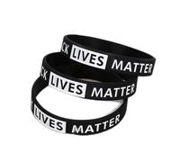 Qudinip Bracciale Motivazionale Inciso in Silicone Black Lives Matter da 3 Pezzi per Ispirazione e Supporto Quotidiano, Larghezza Comoda di 1,2 Cm
