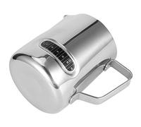 Qudinip Brocca per caffè, Tazza per Schiumare Latte Art in Acciaio Inossidabile con Sensore di Temperatura e Segni di Scala Chiari, per Uso in Caffetteria in Ufficio a Casa