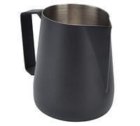 Qudinip Brocca per Schiumare il Latte in Acciaio Inossidabile da 450 Ml con Beccuccio Appuntito per la Preparazione del caffè Al Bar (Nera)