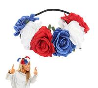 Qudinip Bruccia Bianca Rossa Blu, Unione Jack Bowler Cappello Patriottico a Fascia Patriotica Fiore a Corona Floreale Pezzi di Capelli per la Festa del Giubileo in Platino, 2 Stili Adulti (Blu 6