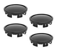 Qudinip Capite Centrali a Ruota 4 Pcs, Tappo per Addominali 75 Mm Sostituzione a Prova di Pioggia Gratta, con Finitura in Metallo CR, per più Veicoli (Nero)