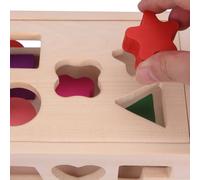 Qudinip Carrello Giocattolo in Legno per Neonati - Scatola Intelligenza Multifunzionale con Blocco Goccia a 15 Fori - Materiale in Legno Sicuro e Non Tossico per Bambini da 0 a 3 Anni