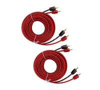 Qudinip Cavo per Auto Maschio a Maschio Lungo 5 M Ad Alta conduttività per Audio per Auto e Stereo Domestico 2 Pezzi Universali Rivestiti in Gomma