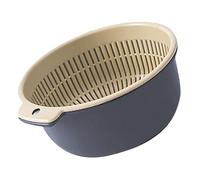 Qudinip Cestello per il Lavaggio di Frutta e Verdura, Doppio Strato, Resistente, per Riporre la e la Soluzione di Lavaggio, 16 X 14 X 7 Cm, in Plastica, 2 unità. (Blu)