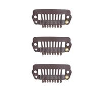 Qudinip Clip per Parrucche con Pettine a Scatto 50 Pezzi Durevoli con Impugnature in Gomma per Estensioni dei Capelli e Parrucche per Uso Domestico in Acciaio Inossidabile 2,8x1,4 Cm (Marrone scuro)