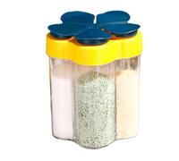 Qudinip Contenitori di Spezie da Viaggio, 5 su 1 Scatola di Condimento Portatile Ermetico con Coperchi a Flip Tops Box da Campeggio Portatile per il Campeggio da Picnic da Campeggio (Blu)