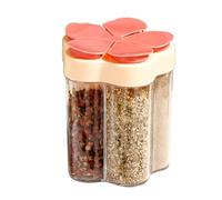 Qudinip Contenitori di Spezie da Viaggio, 5 su 1 Scatola di Condimento Portatile Ermetico con Coperchi a Flip Tops Box da Campeggio Portatile per il Campeggio da Picnic da Campeggio (Arancia)