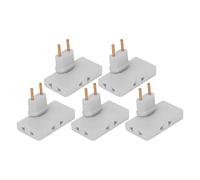 Qudinip Convertitore Presa 5 Pezzi Adattatore da 180 Gradi Compatto e Durevole per Casa e Ufficio ABS e Ottone 1500 W (Bianca)