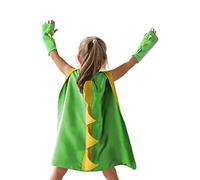 Qudinip Costumi di Halloween per Bambini, Cape Cosplay Dinosaur con, Costumi per Feste di Compleanno per Bambini di età Compresa tra 3 e 8 Anni (verde)