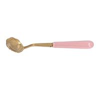 Qudinip Cucchiaino a Forma di Fiore Dal Design Elegante per Dessert e Gelati, Acciaio Inossidabile da 5,1 Pollici con Impugnatura Comoda (Maniglia rosa)