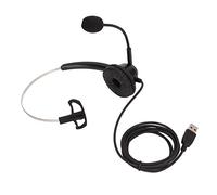 Qudinip Cuffia USB Aziendale per il Servizio Clienti Nera Comoda Cuffia Monoauricolare con Cancellazione del Rumore per Call Center e Telemarketing