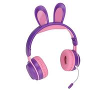 Qudinip Cuffie Bluetooth 5.0 Rabbit Ear Cuffie Wireless per Bambini Alla Moda con Luce LED per Apprendimento Online e Musica 3-12 Anni (Viola)