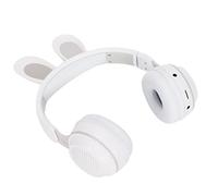 Qudinip Cuffie Bluetooth 5.0 Rabbit Ear Cuffie Wireless per Bambini Alla Moda con Luce LED per Apprendimento Online e Musica 3-12 Anni (Bianca)