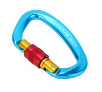 Qudinip D Moschettone con Clip di Bloccaggio in Lega di Alluminio Resistente per Arrampicata su Roccia e Lavoro Aereo 1 Pezzo (Blu)