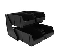 Qudinip Dispenser per Buste di caffè di Grande capacità Organizzatore Durevole e Addensato per Bar e Ristoranti Plastica e Acciaio Inossidabile (4 Griglia)