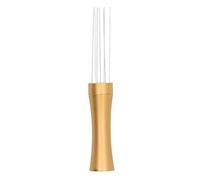 Qudinip Distributore di Tipo Ad Ago per caffè in Acciaio Inossidabile per un Efficiente Strumento di Agitazione della Polvere di caffè Adatto a Tutte le Macchine da 13x2 Cm (Oro)