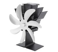 Qudinip elettricità Richiesta Ventilatori per Camini Alimentati a Calore Design in Lega di Alluminio per Un'efficiente Distribuzione Dell'aria Calda (Argento)