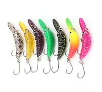 Qudinip Esca da Pesca Crankbaits Galleggiante, Design Compatto per Fiumi, 7 Mini Esche Rigide per Pesciolini per Trota Spigola, Plastica Resistente e Acciaio Inossidabile, Ca.30 G