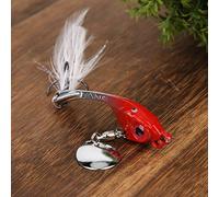 Qudinip Esca da Pesca in Lega di Zinco, Esca Rotante Realistica con a, Ideale per la Pesca Alla Trota e All'orata, 8 Cm/3,15 Pollici, 11 G (Rossa)