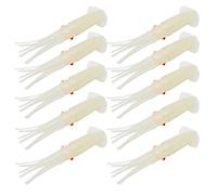 Qudinip Esche da Pesca per Calamari in Silicone Morbido da 10 Pezzi per la Pesca Notturna Che Si Illumina Al Buio Esca Durevole (7,5 centimetri)