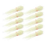 Qudinip Esche da Pesca per Calamari in Silicone Morbido Realistico da 10 Pezzi per la Pesca Notturna Che Si Illumina Al Buio Esca Durevole (13 centimetri)