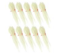Qudinip Esche da Pesca per Calamari in Silicone Morbido Realistico da 10 Pezzi per la Pesca Notturna Che Si Illumina Al Buio Esca Durevole (17 cc)