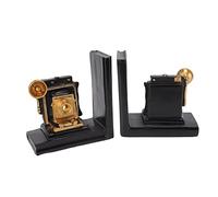 Qudinip Fermalibri con Design Come Proiettore Cinematografico, Eleganti Organizer per Scaffali in Resina per L'arredamento di Casa e Ufficio, Set di 2, Regalo Perfetto per gli Amanti dei Libri