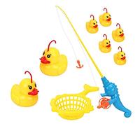 Qudinip Game di Pesca D'Anatra a Induzione Vibrante, Giocattolo da Bagno con Anatre Illuminate per Bambini Educativi Giocattoli per Le Mani di Coordinamento Giocattolo in età Prescolare (Giallo)