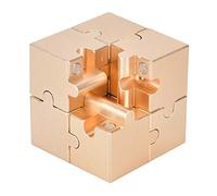 Qudinip Giocattolo di Decompressione a Forma Quadrata 3D per Adulti e Bambini Gioco di Puzzle in Lega Educativa 40 Mm Argento Oro Blu Rosso (Oro)