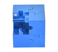 Qudinip Giocattolo di Decompressione a Forma Quadrata 3D per Adulti e Bambini Gioco di Puzzle in Lega Educativa 40 Mm Argento Oro Blu Rosso (Blu)