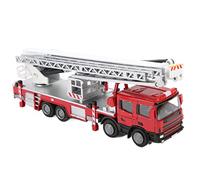 Qudinip Giocattolo per Camion dei Pompieri Ad Alta Simulazione 1:50 per Bambini Modello Educativo Rosso Veicolo da Arrampicata con Scala Ascendente
