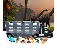 Qudinip Giocattolo Trasportatore di Animali con Accessori per Giochi Divertenti per Bambini, Materiale Leggero e Sicuro, Include Camion, Dinosauri, Animali, Elicottero (SY9914)